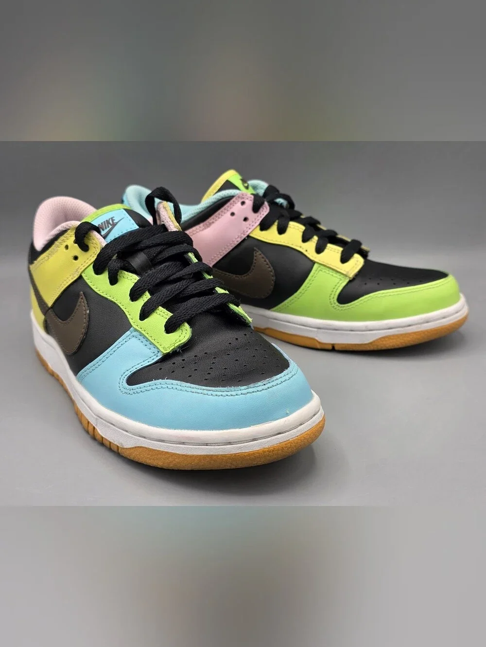 Nike Air Dunk Low SE GS Free99 Black Multi-color Sneakers Y6 W7.5 CZ2496-001